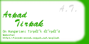 arpad tirpak business card